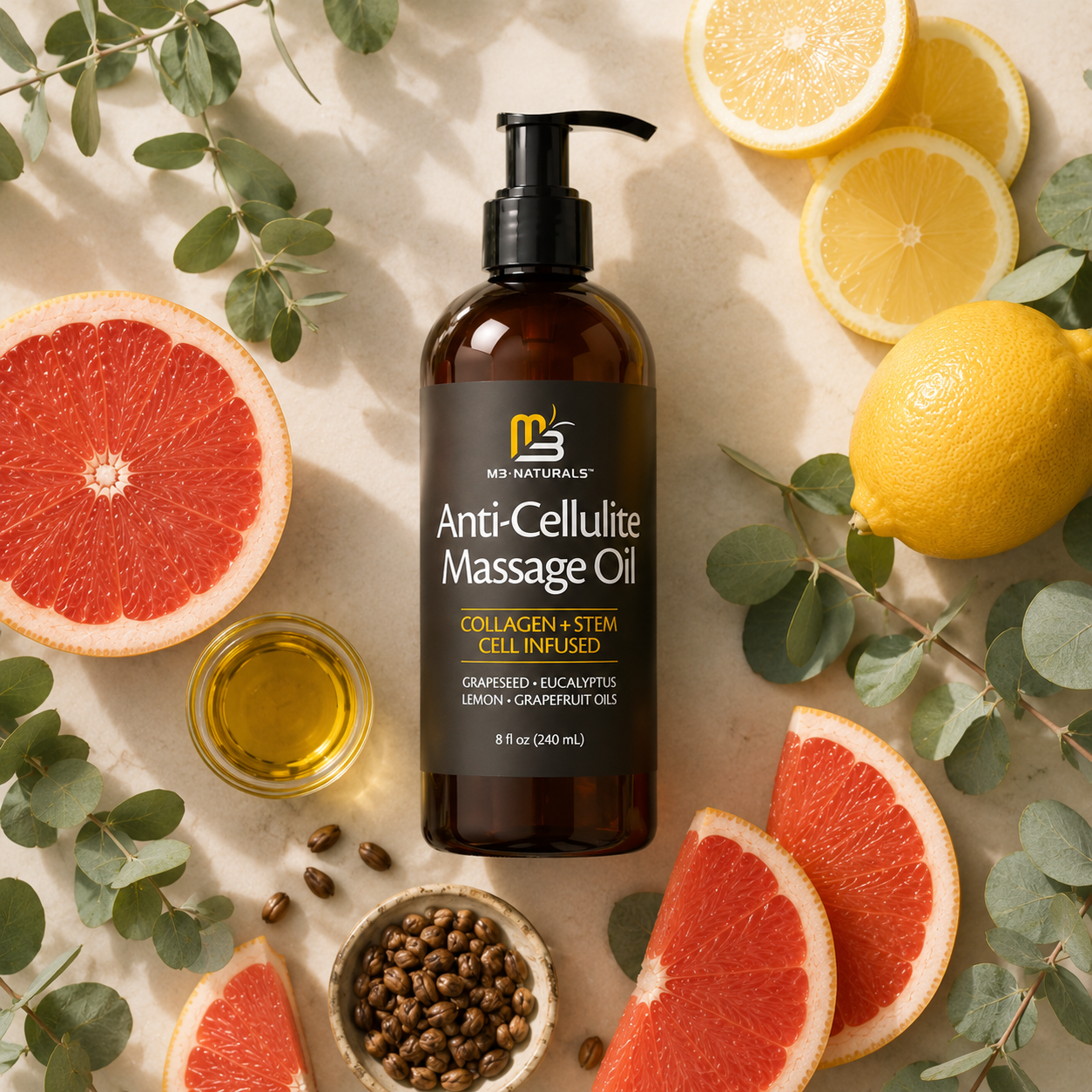 M3 Naturals Anti-Cellulite Massage Oil