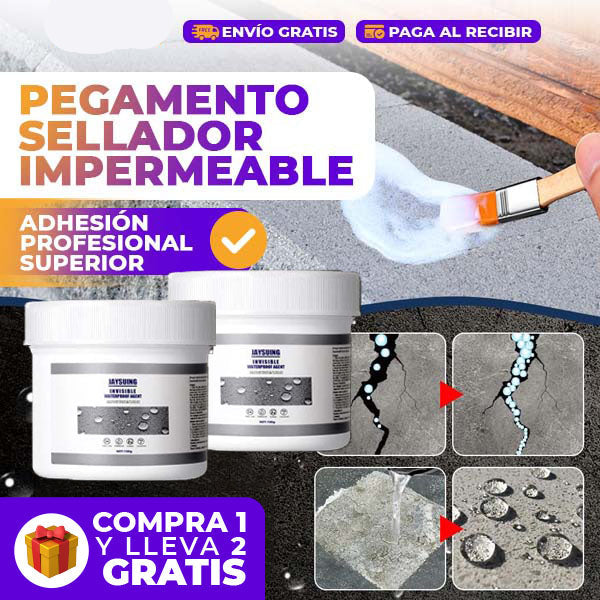 PEGAMENTO SELLADOR IMPERMEABLE TRANSPARENTE 200G | COMPRA 1 Y LLEVA 2