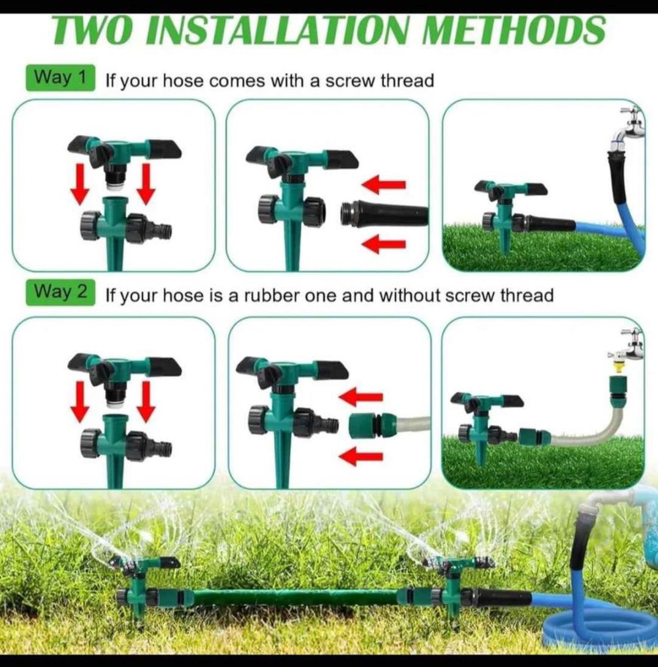 ASPERSOR DE AGUA PARA JARDIN 3 BOQUILLAS