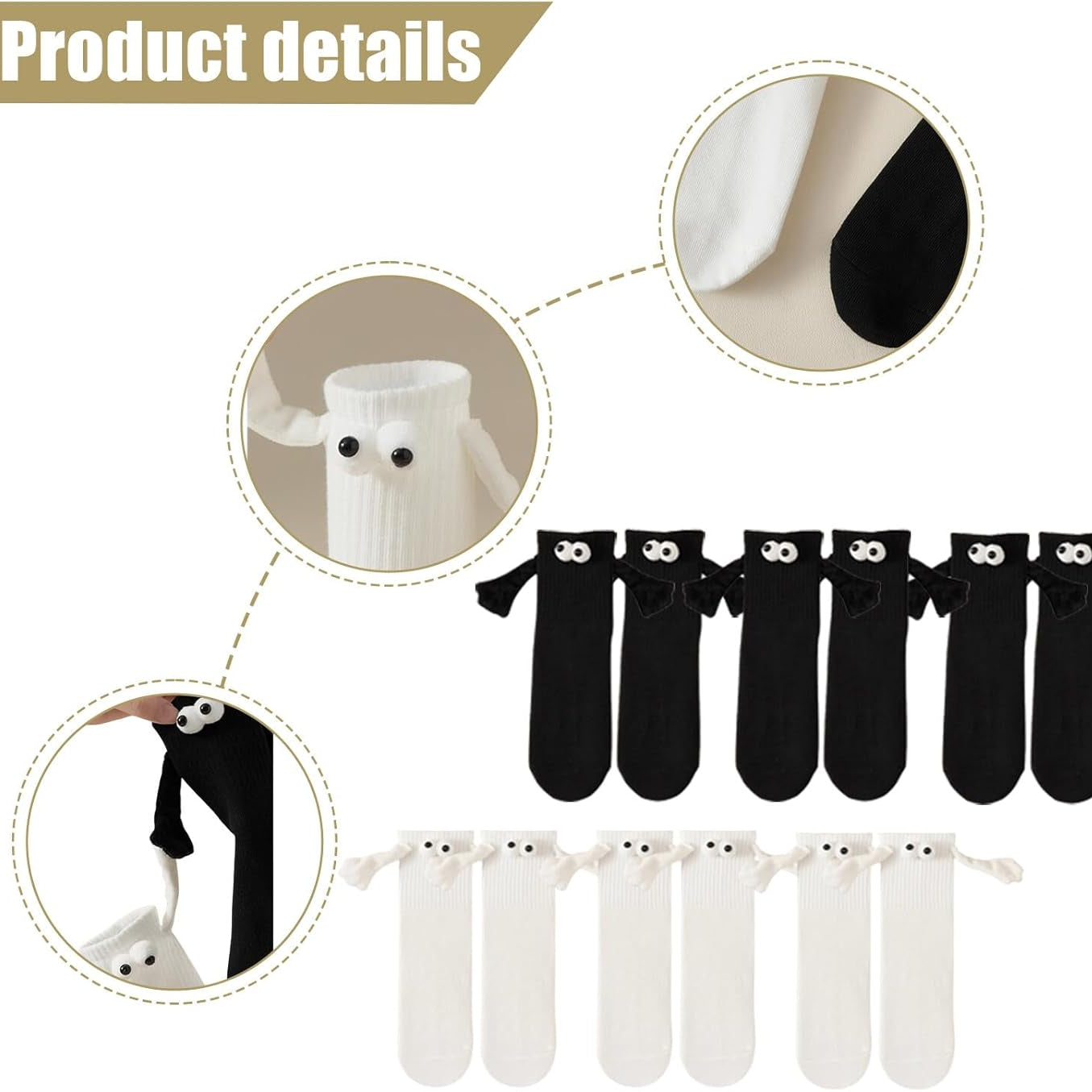 Set de 6 Pares de Calcetines con Imán