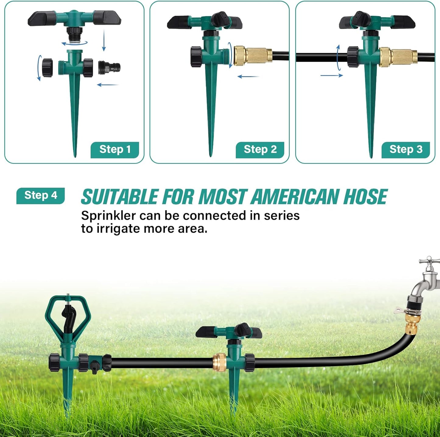 ASPERSOR DE AGUA PARA JARDIN 3 BOQUILLAS
