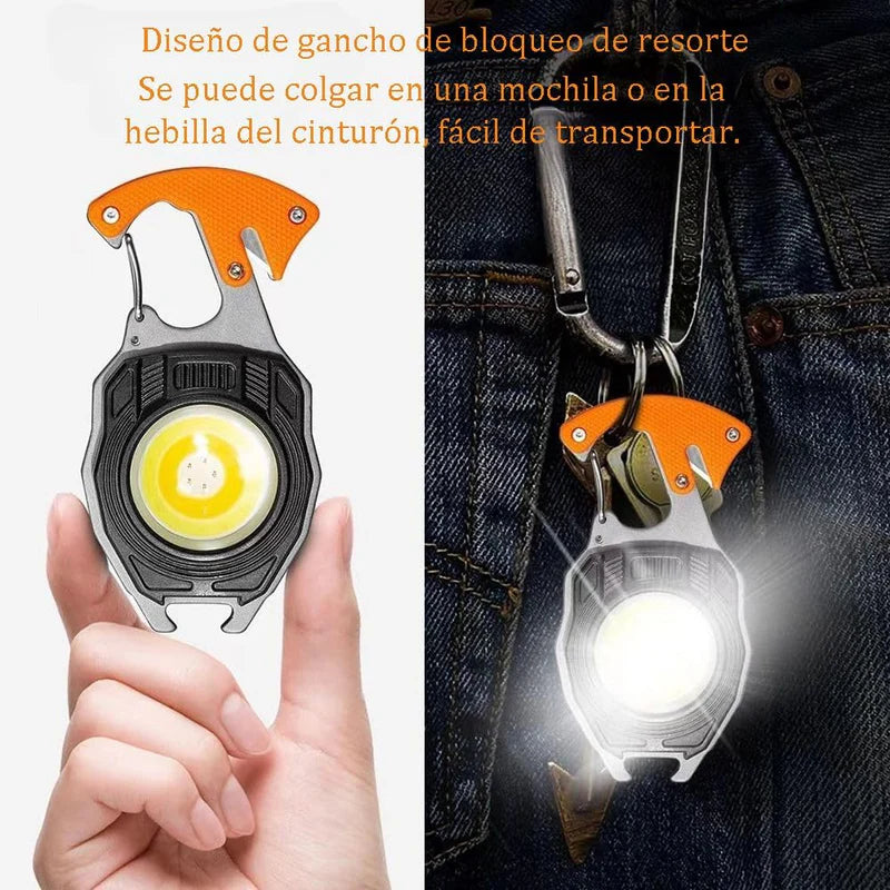 Llavero Multifuncional con Linterna LED Recargable