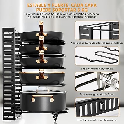 Estante Organizador de Ollas Plegable