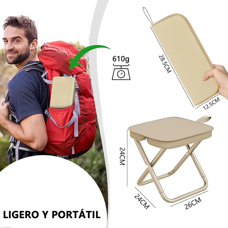 Silla Plegable Con Bolsa De Almacenamiento