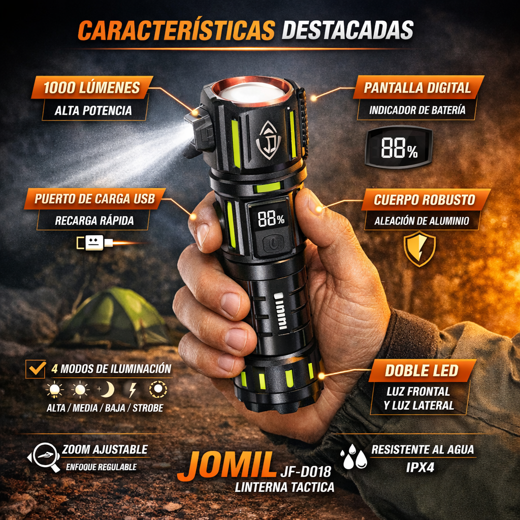 Linterna Recargable Multifuncional