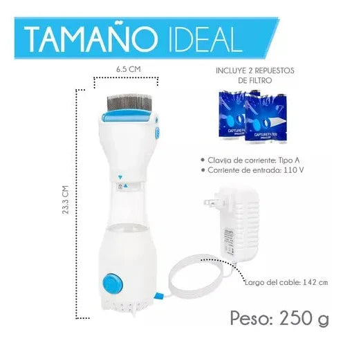 Peine Aspiradora Eléctrico Saca Piojos