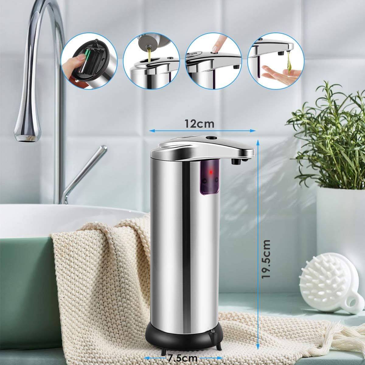 DISPENSADOR DE JABON AUTOMÁTICO CON SENSOR
