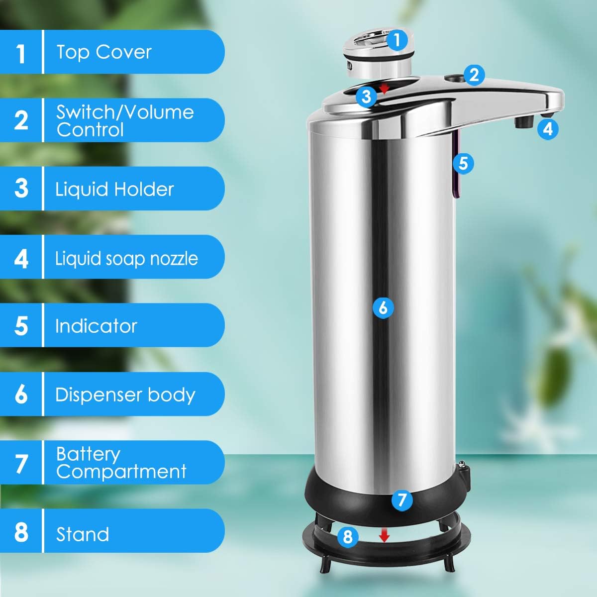 DISPENSADOR DE JABON AUTOMÁTICO CON SENSOR