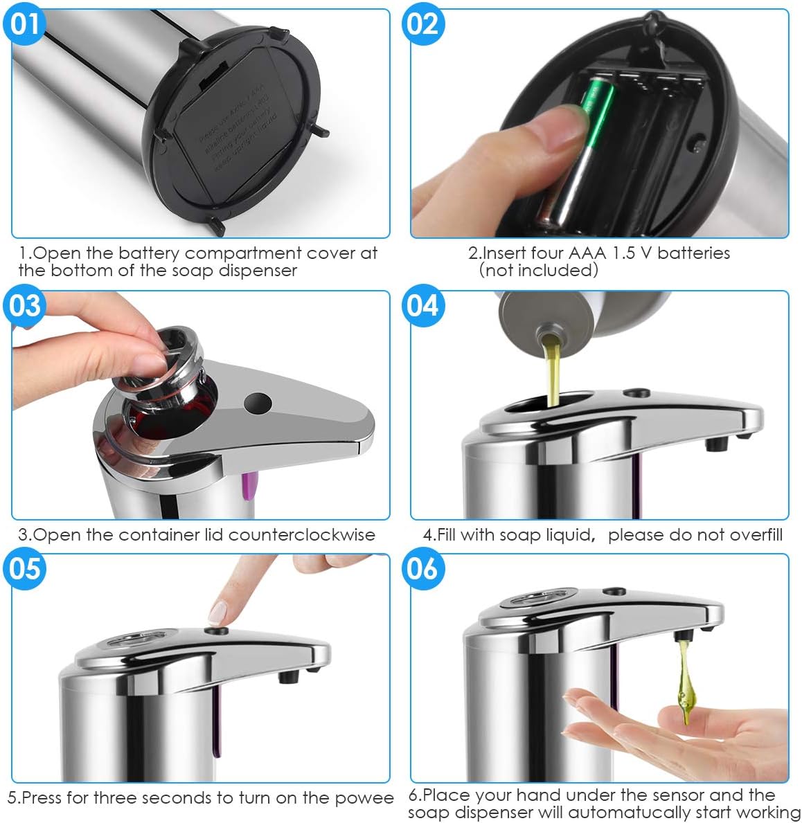 DISPENSADOR DE JABON AUTOMÁTICO CON SENSOR